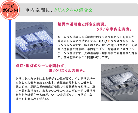 GARAX【20系アルファード/ヴェルファイア】クリスタルマップランプ