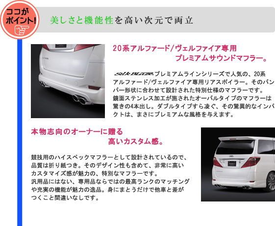 SilkBlaze プレミアムサウンドマフラーVer.1[オーバルダブル]【20系