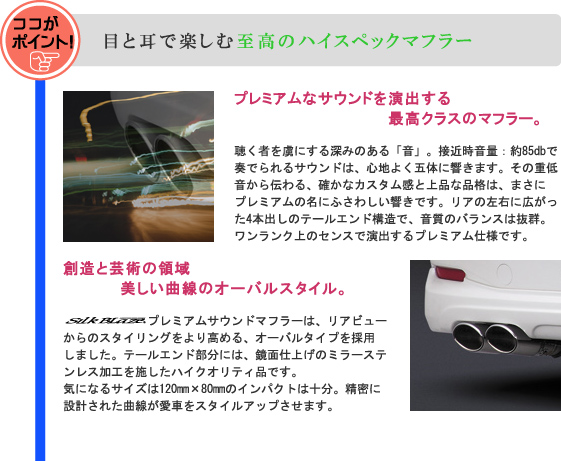 SilkBlaze プレミアムサウンドマフラーVer.1[オーバルダブル]【20系