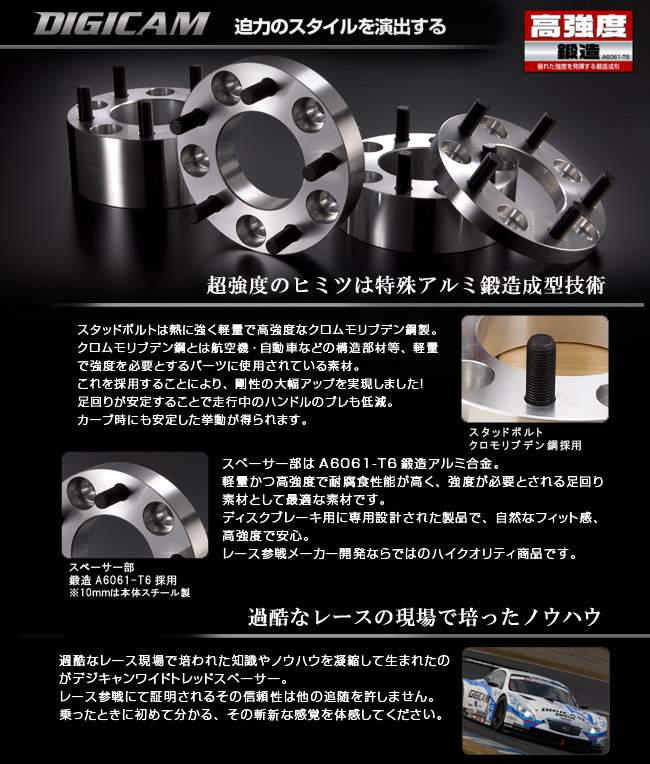 オートパーツ DIGICAM(デジキャン) ワイドトレッドスペーサーハブリングセット 114.3-5H P1.5 20mm(73-60) 