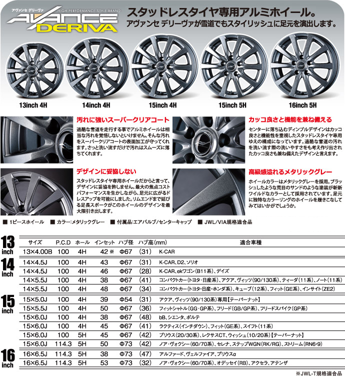 AVANCE DERIVA アルミホイール 14インチ 2本セット【14×5.5J 100/4H +48】 | AVANCE,アルミホイール,14インチ | | K'SPEC ONLINE SHOP AVANCE DERIVA アルミホイール 14インチ 2本セット【14×5.5J 100/4H +48】 | AVANCE,アルミホイール,14インチ | | K'SPEC ONLINE SHOP